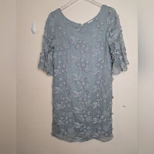 Sundance Princess Dreams Sheer Lace Embroidered Boho Artsy Dress Green Small